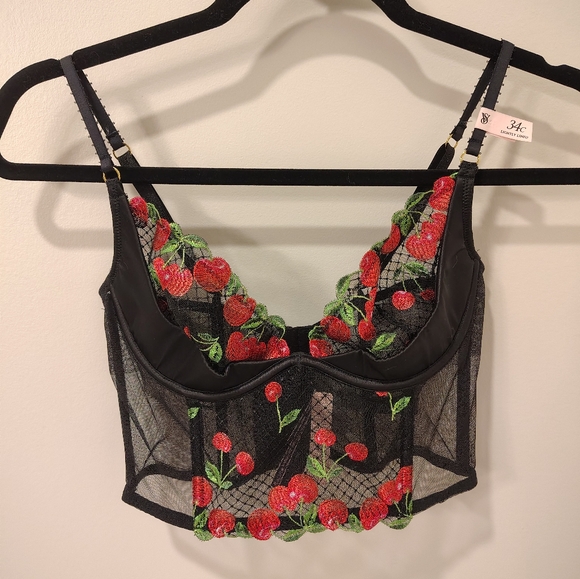 Victoria's Secret Other - Victoria's Secret Lightly lined Cherry Corset 34C